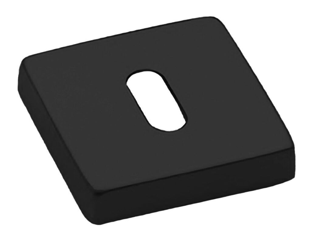 MORELLI LUX-FK-S4-E NERO-ST, накладка на ключевой цилиндр, на квадратной розетке под ключ «буратино», цвет — Черный «soft-touch»