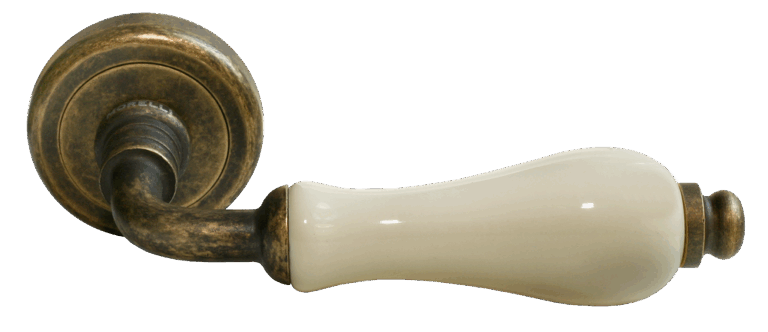 MORELLI CC-3 OBA/CHAMP, ручка дверная CERAMICA, цвет — античная бронза/шампань