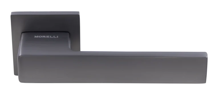 MORELLI MH-56-S6 GR, ручка дверная «Lot» на квадратной розетке 6 мм, цвет — графит